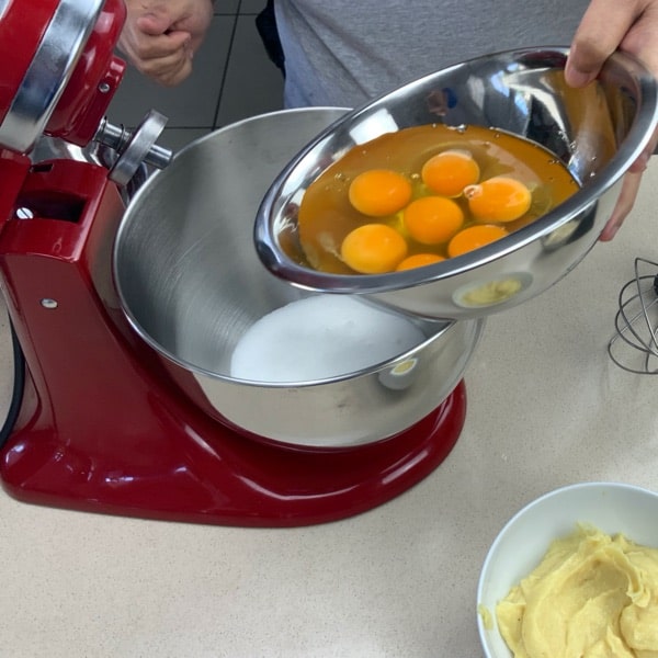 Add the wet ingredients for lemon cake