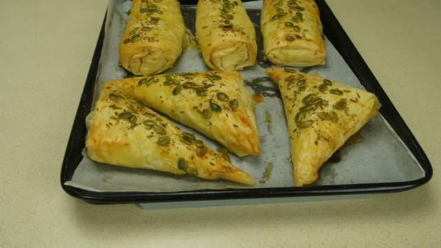 Filo Triangle Parcels Baked