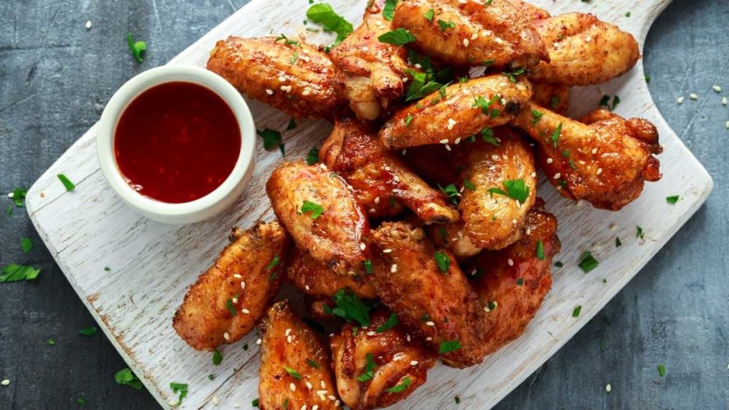 BBQ sauce and chic wings 100 guest