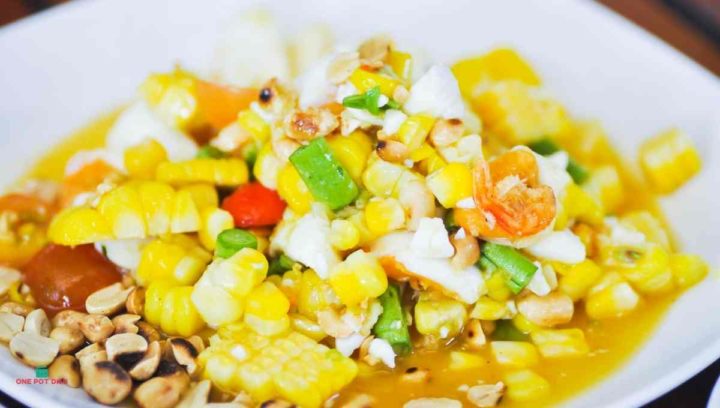 Corn Side Salad Gives Texture When Served With Shrimp Tacos