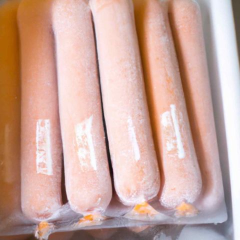 Sausage defrosting in the fridge