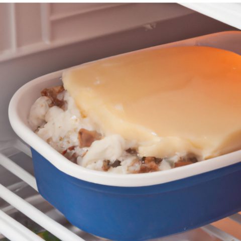 Cheese Topped Cottage Pie Stored In the Freezer
