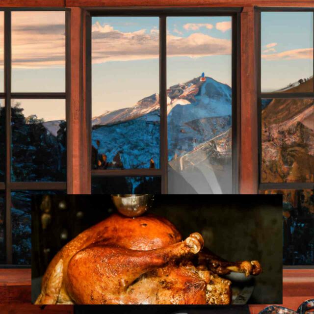 Roasting a Turkey in a Mountain Cabin