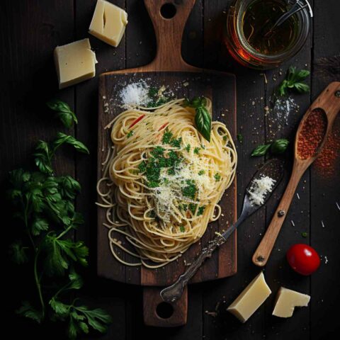 Ingredients For Spaghetti Aglio E Olio Recipe for upto 100 People