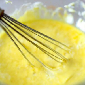 Whisking the Egg and Cheese Mix