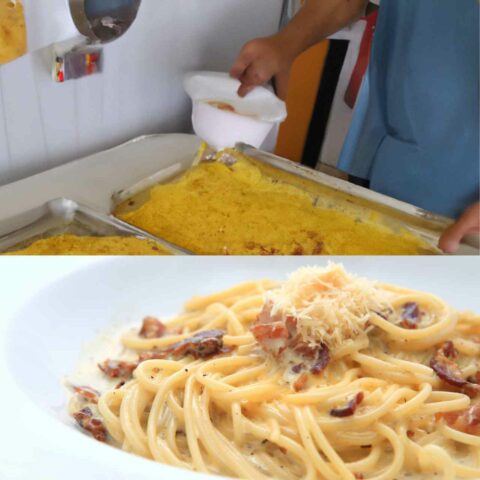 Mix The Egg Mix In The Tray With The Hot Spaghetti